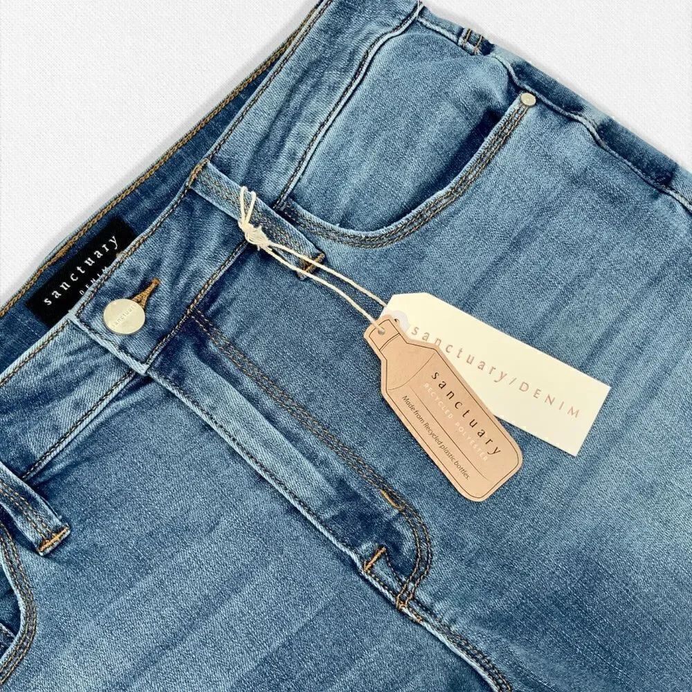 SANCTUARY SAHARA NON-CONFORMIST WIDE LEG CROP JEAN IN BLUE HORIZON WOMEN SIZE 30 - Picture 7 of 16